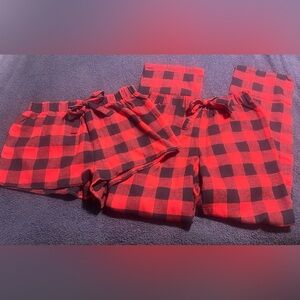 Woman’s Red and Black Checkered Pajama Bottoms bundle Size M-L